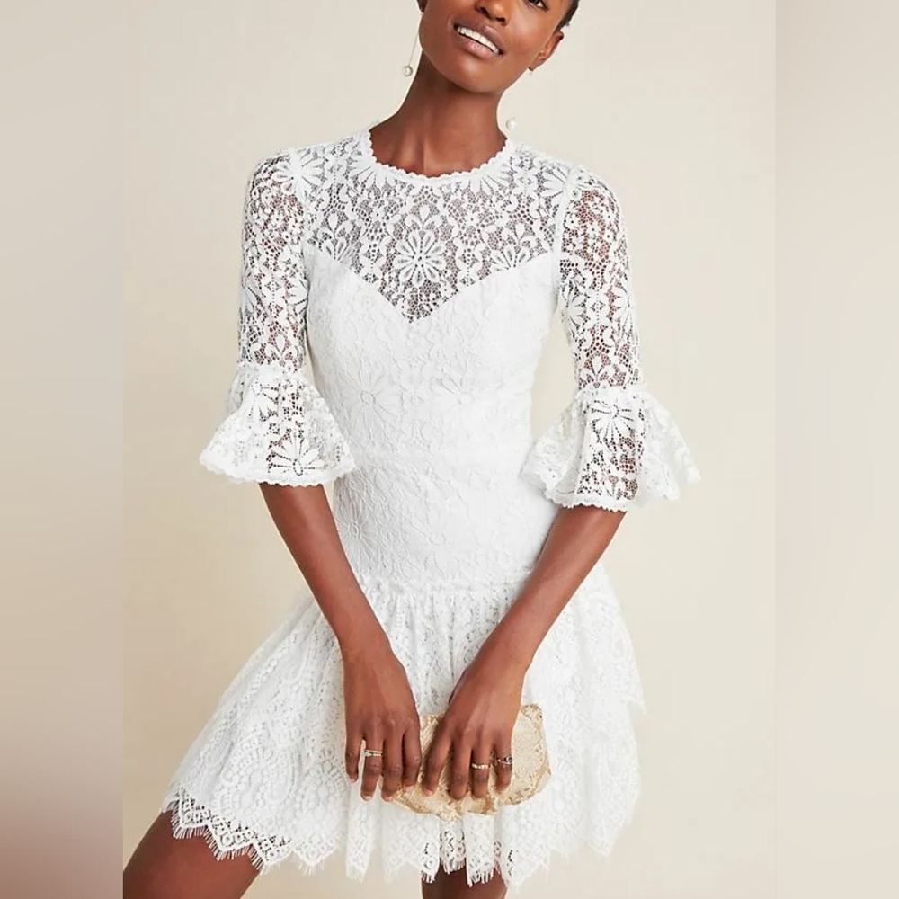 Anthropologie lace dress MONIQUE LHUILLIER